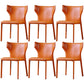 Contemporary Kitchen Solid Back Dining Side Chair Metal Dining Side Chair Orange 6 Piece Set Clearhalo ' kitchen&dining_furn' 'Dining Chairs' 'Dining Tables & Seating' 'dining_chair' 'furn' 'furn_dining_chair' 'Furniture' 'furniture_dining_chair' 'Kitchen & Dining Furniture' 'kitchen' 3483666