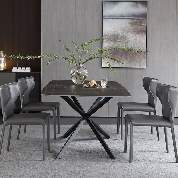 Contemporary Kitchen Solid Back Dining Side Chair Metal Dining Side Chair Clearhalo ' kitchen&dining_furn' 'Dining Chairs' 'Dining Tables & Seating' 'dining_chair' 'furn' 'furn_dining_chair' 'Furniture' 'furniture_dining_chair' 'Kitchen & Dining Furniture' 'kitchen' 3483667