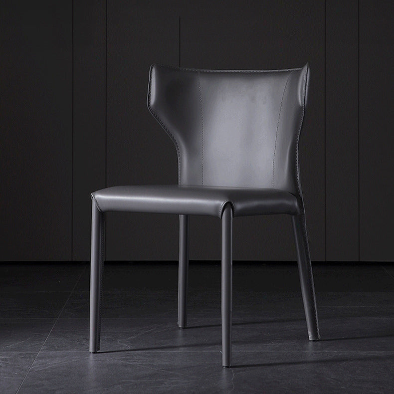 Contemporary Kitchen Solid Back Dining Side Chair Metal Dining Side Chair Clearhalo ' kitchen&dining_furn' 'Dining Chairs' 'Dining Tables & Seating' 'dining_chair' 'furn' 'furn_dining_chair' 'Furniture' 'furniture_dining_chair' 'Kitchen & Dining Furniture' 'kitchen' 3483669