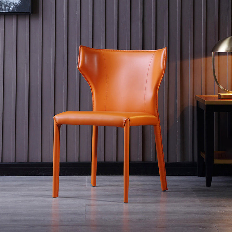 Contemporary Kitchen Solid Back Dining Side Chair Metal Dining Side Chair Clearhalo ' kitchen&dining_furn' 'Dining Chairs' 'Dining Tables & Seating' 'dining_chair' 'furn' 'furn_dining_chair' 'Furniture' 'furniture_dining_chair' 'Kitchen & Dining Furniture' 'kitchen' 3483671