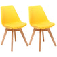 Scandinavian Dining Chair 17'' Wide Solid Back Chair with Wood Legs for Home Use Yellow Plastic Set of 2 Clearhalo ' kitchen&dining_furn' 'Dining Chairs' 'Dining Tables & Seating' 'dining_chair' 'Furniture' 'furniture_dining_chair' 'Kitchen & Dining Furniture' 'kitchen' 3483690