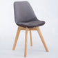 Scandinavian Dining Chair 17'' Wide Solid Back Chair with Wood Legs for Home Use Dark Gray Cotton and Linen 1 Piece Clearhalo ' kitchen&dining_furn' 'Dining Chairs' 'Dining Tables & Seating' 'dining_chair' 'Furniture' 'furniture_dining_chair' 'Kitchen & Dining Furniture' 'kitchen' 3483692