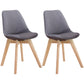 Scandinavian Dining Chair 17'' Wide Solid Back Chair with Wood Legs for Home Use Dark Gray Cotton and Linen Set of 2 Clearhalo ' kitchen&dining_furn' 'Dining Chairs' 'Dining Tables & Seating' 'dining_chair' 'Furniture' 'furniture_dining_chair' 'Kitchen & Dining Furniture' 'kitchen' 3483693