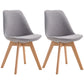 Scandinavian Dining Chair 17'' Wide Solid Back Chair with Wood Legs for Home Use Light Gray Cotton and Linen Set of 2 Clearhalo ' kitchen&dining_furn' 'Dining Chairs' 'Dining Tables & Seating' 'dining_chair' 'Furniture' 'furniture_dining_chair' 'Kitchen & Dining Furniture' 'kitchen' 3483696