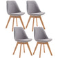 Scandinavian Dining Chair 17'' Wide Solid Back Chair with Wood Legs for Home Use Light Gray Cotton and Linen Set of 4 Clearhalo ' kitchen&dining_furn' 'Dining Chairs' 'Dining Tables & Seating' 'dining_chair' 'Furniture' 'furniture_dining_chair' 'Kitchen & Dining Furniture' 'kitchen' 3483697