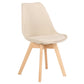 Scandinavian Dining Chair 17'' Wide Solid Back Chair with Wood Legs for Home Use Off-White Cotton and Linen 1 Piece Clearhalo ' kitchen&dining_furn' 'Dining Chairs' 'Dining Tables & Seating' 'dining_chair' 'Furniture' 'furniture_dining_chair' 'Kitchen & Dining Furniture' 'kitchen' 3483704