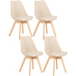 Scandinavian Dining Chair 17'' Wide Solid Back Chair with Wood Legs for Home Use Off-White Cotton and Linen Set of 4 Clearhalo ' kitchen&dining_furn' 'Dining Chairs' 'Dining Tables & Seating' 'dining_chair' 'Furniture' 'furniture_dining_chair' 'Kitchen & Dining Furniture' 'kitchen' 3483706