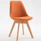 Scandinavian Dining Chair 17'' Wide Solid Back Chair with Wood Legs for Home Use Orange Cotton and Linen 1 Piece Clearhalo ' kitchen&dining_furn' 'Dining Chairs' 'Dining Tables & Seating' 'dining_chair' 'Furniture' 'furniture_dining_chair' 'Kitchen & Dining Furniture' 'kitchen' 3483707