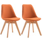 Scandinavian Dining Chair 17'' Wide Solid Back Chair with Wood Legs for Home Use Orange Cotton and Linen Set of 2 Clearhalo ' kitchen&dining_furn' 'Dining Chairs' 'Dining Tables & Seating' 'dining_chair' 'Furniture' 'furniture_dining_chair' 'Kitchen & Dining Furniture' 'kitchen' 3483708