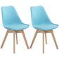 Scandinavian Dining Chair 17'' Wide Solid Back Chair with Wood Legs for Home Use Blue Plastic Set of 2 Clearhalo ' kitchen&dining_furn' 'Dining Chairs' 'Dining Tables & Seating' 'dining_chair' 'Furniture' 'furniture_dining_chair' 'Kitchen & Dining Furniture' 'kitchen' 3483711