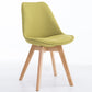 Scandinavian Dining Chair 17'' Wide Solid Back Chair with Wood Legs for Home Use Green Cotton and Linen 1 Piece Clearhalo ' kitchen&dining_furn' 'Dining Chairs' 'Dining Tables & Seating' 'dining_chair' 'Furniture' 'furniture_dining_chair' 'Kitchen & Dining Furniture' 'kitchen' 3483713
