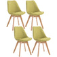 Scandinavian Dining Chair 17'' Wide Solid Back Chair with Wood Legs for Home Use Green Cotton and Linen Set of 4 Clearhalo ' kitchen&dining_furn' 'Dining Chairs' 'Dining Tables & Seating' 'dining_chair' 'Furniture' 'furniture_dining_chair' 'Kitchen & Dining Furniture' 'kitchen' 3483715
