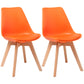 Scandinavian Dining Chair 17'' Wide Solid Back Chair with Wood Legs for Home Use Orange Plastic Set of 2 Clearhalo ' kitchen&dining_furn' 'Dining Chairs' 'Dining Tables & Seating' 'dining_chair' 'Furniture' 'furniture_dining_chair' 'Kitchen & Dining Furniture' 'kitchen' 3483717