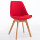Scandinavian Dining Chair 17'' Wide Solid Back Chair with Wood Legs for Home Use Red Cotton and Linen 1 Piece Clearhalo ' kitchen&dining_furn' 'Dining Chairs' 'Dining Tables & Seating' 'dining_chair' 'Furniture' 'furniture_dining_chair' 'Kitchen & Dining Furniture' 'kitchen' 3483719