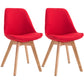 Scandinavian Dining Chair 17'' Wide Solid Back Chair with Wood Legs for Home Use Red Cotton and Linen Set of 2 Clearhalo ' kitchen&dining_furn' 'Dining Chairs' 'Dining Tables & Seating' 'dining_chair' 'Furniture' 'furniture_dining_chair' 'Kitchen & Dining Furniture' 'kitchen' 3483720