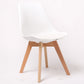 Scandinavian Dining Chair 17'' Wide Solid Back Chair with Wood Legs for Home Use White Plastic 1 Piece Clearhalo ' kitchen&dining_furn' 'Dining Chairs' 'Dining Tables & Seating' 'dining_chair' 'Furniture' 'furniture_dining_chair' 'Kitchen & Dining Furniture' 'kitchen' 3483722