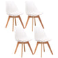 Scandinavian Dining Chair 17'' Wide Solid Back Chair with Wood Legs for Home Use White Plastic Set of 4 Clearhalo ' kitchen&dining_furn' 'Dining Chairs' 'Dining Tables & Seating' 'dining_chair' 'Furniture' 'furniture_dining_chair' 'Kitchen & Dining Furniture' 'kitchen' 3483724