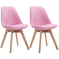 Scandinavian Dining Chair 17'' Wide Solid Back Chair with Wood Legs for Home Use Pink Cotton and Linen Set of 2 Clearhalo ' kitchen&dining_furn' 'Dining Chairs' 'Dining Tables & Seating' 'dining_chair' 'Furniture' 'furniture_dining_chair' 'Kitchen & Dining Furniture' 'kitchen' 3483729
