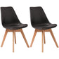Scandinavian Dining Chair 17'' Wide Solid Back Chair with Wood Legs for Home Use Black Plastic Set of 2 Clearhalo ' kitchen&dining_furn' 'Dining Chairs' 'Dining Tables & Seating' 'dining_chair' 'Furniture' 'furniture_dining_chair' 'Kitchen & Dining Furniture' 'kitchen' 3483732
