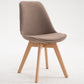 Scandinavian Dining Chair 17'' Wide Solid Back Chair with Wood Legs for Home Use Light Coffee Cotton and Linen 1 Piece Clearhalo ' kitchen&dining_furn' 'Dining Chairs' 'Dining Tables & Seating' 'dining_chair' 'Furniture' 'furniture_dining_chair' 'Kitchen & Dining Furniture' 'kitchen' 3483734