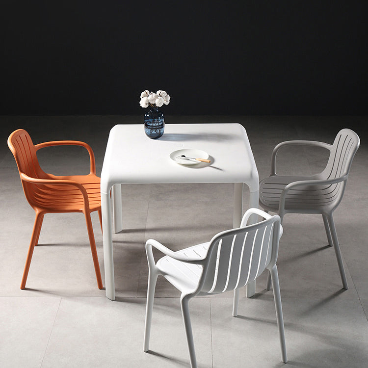 Contemporary Plastic Dining Arm Chair Windsor Back Side Chair for Home Use Clearhalo ' kitchen&dining_furn' 'Dining Chairs' 'Dining Tables & Seating' 'dining_chair' 'furn' 'furn_dining_chair' 'Furniture' 'furniture_dining_chair' 'Kitchen & Dining Furniture' 'kitchen' 3483737