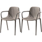 Contemporary Plastic Dining Arm Chair Windsor Back Side Chair for Home Use Grey 2 Piece Set Clearhalo ' kitchen&dining_furn' 'Dining Chairs' 'Dining Tables & Seating' 'dining_chair' 'furn' 'furn_dining_chair' 'Furniture' 'furniture_dining_chair' 'Kitchen & Dining Furniture' 'kitchen' 3483738
