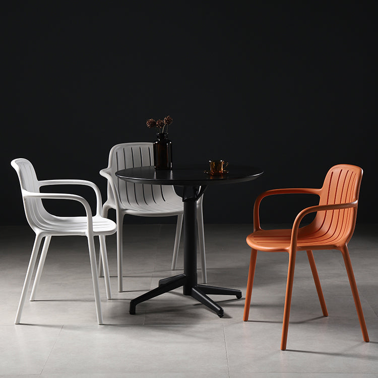 Contemporary Plastic Dining Arm Chair Windsor Back Side Chair for Home Use Clearhalo ' kitchen&dining_furn' 'Dining Chairs' 'Dining Tables & Seating' 'dining_chair' 'furn' 'furn_dining_chair' 'Furniture' 'furniture_dining_chair' 'Kitchen & Dining Furniture' 'kitchen' 3483741