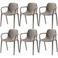 Contemporary Plastic Dining Arm Chair Windsor Back Side Chair for Home Use Grey 6 Piece Set Clearhalo ' kitchen&dining_furn' 'Dining Chairs' 'Dining Tables & Seating' 'dining_chair' 'furn' 'furn_dining_chair' 'Furniture' 'furniture_dining_chair' 'Kitchen & Dining Furniture' 'kitchen' 3483742