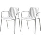 Contemporary Plastic Dining Arm Chair Windsor Back Side Chair for Home Use White 2 Piece Set Clearhalo ' kitchen&dining_furn' 'Dining Chairs' 'Dining Tables & Seating' 'dining_chair' 'furn' 'furn_dining_chair' 'Furniture' 'furniture_dining_chair' 'Kitchen & Dining Furniture' 'kitchen' 3483743