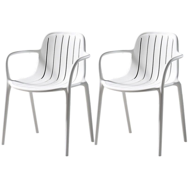 Contemporary Plastic Dining Arm Chair Windsor Back Side Chair for Home Use White 2 Piece Set Clearhalo ' kitchen&dining_furn' 'Dining Chairs' 'Dining Tables & Seating' 'dining_chair' 'furn' 'furn_dining_chair' 'Furniture' 'furniture_dining_chair' 'Kitchen & Dining Furniture' 'kitchen' 3483743