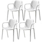 Contemporary Plastic Dining Arm Chair Windsor Back Side Chair for Home Use White 4 Piece Set Clearhalo ' kitchen&dining_furn' 'Dining Chairs' 'Dining Tables & Seating' 'dining_chair' 'furn' 'furn_dining_chair' 'Furniture' 'furniture_dining_chair' 'Kitchen & Dining Furniture' 'kitchen' 3483745