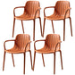 Contemporary Plastic Dining Arm Chair Windsor Back Side Chair for Home Use Orange 4 Piece Set Clearhalo ' kitchen&dining_furn' 'Dining Chairs' 'Dining Tables & Seating' 'dining_chair' 'furn' 'furn_dining_chair' 'Furniture' 'furniture_dining_chair' 'Kitchen & Dining Furniture' 'kitchen' 3483758