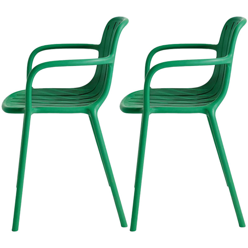 Contemporary Plastic Dining Arm Chair Windsor Back Side Chair for Home Use Dark Green 2 Piece Set Clearhalo ' kitchen&dining_furn' 'Dining Chairs' 'Dining Tables & Seating' 'dining_chair' 'furn' 'furn_dining_chair' 'Furniture' 'furniture_dining_chair' 'Kitchen & Dining Furniture' 'kitchen' 3483766