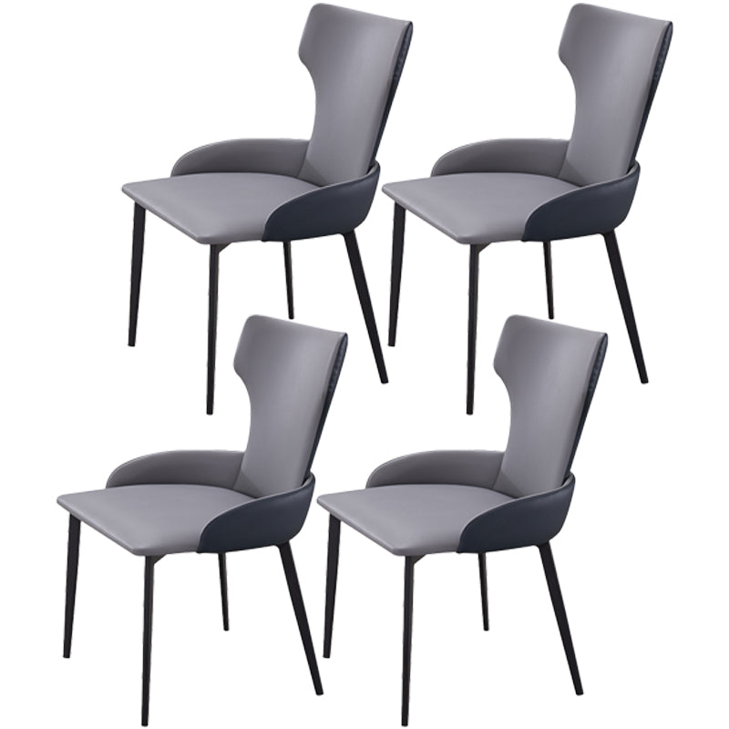 Metal Contemporary Style Home Side Chair Wingback Side Chair of 21'' Wide Chair Grey 4 Piece Set Clearhalo ' kitchen&dining_furn' 'Dining Chairs' 'Dining Tables & Seating' 'dining_chair' 'furn' 'furn_dining_chair' 'Furniture' 'furniture_dining_chair' 'Kitchen & Dining Furniture' 'kitchen' 3483774