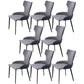 Metal Contemporary Style Home Side Chair Wingback Side Chair of 21'' Wide Chair Grey 8 Piece Set Clearhalo ' kitchen&dining_furn' 'Dining Chairs' 'Dining Tables & Seating' 'dining_chair' 'furn' 'furn_dining_chair' 'Furniture' 'furniture_dining_chair' 'Kitchen & Dining Furniture' 'kitchen' 3483775