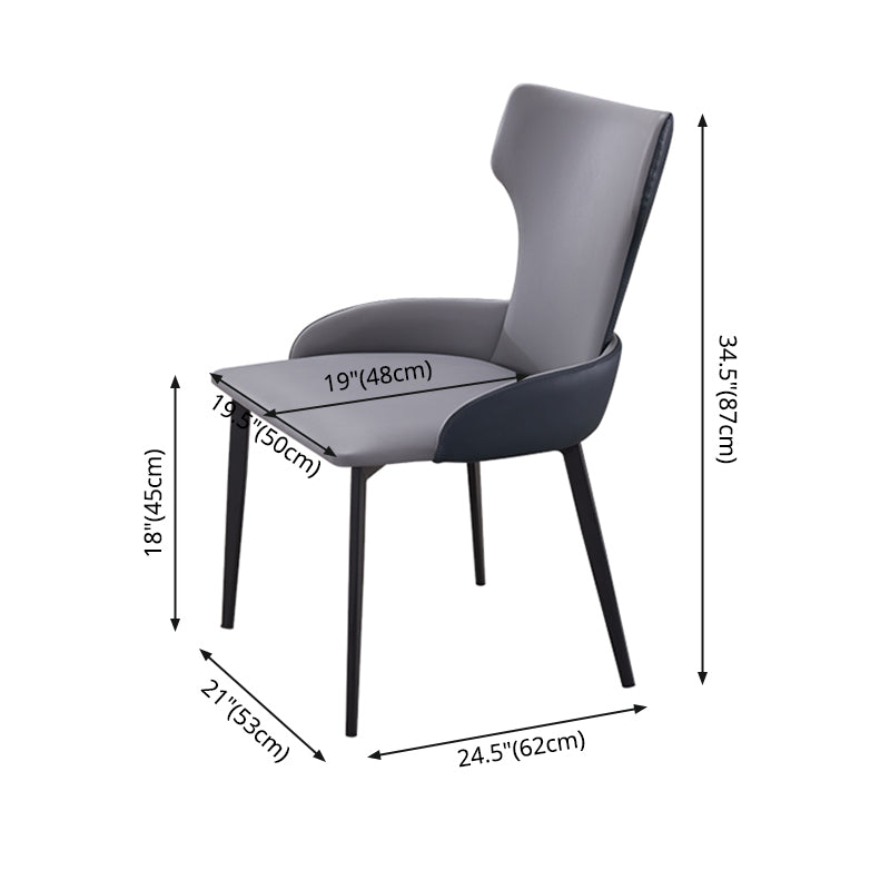 Metal Contemporary Style Home Side Chair Wingback Side Chair of 21'' Wide Chair Clearhalo ' kitchen&dining_furn' 'Dining Chairs' 'Dining Tables & Seating' 'dining_chair' 'furn' 'furn_dining_chair' 'Furniture' 'furniture_dining_chair' 'Kitchen & Dining Furniture' 'kitchen' 3483786
