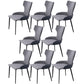 Metal Contemporary Style Home Side Chair Wingback Side Chair of 21'' Wide Chair Silver Gray 8 Piece Set Clearhalo ' kitchen&dining_furn' 'Dining Chairs' 'Dining Tables & Seating' 'dining_chair' 'furn' 'furn_dining_chair' 'Furniture' 'furniture_dining_chair' 'Kitchen & Dining Furniture' 'kitchen' 3483787