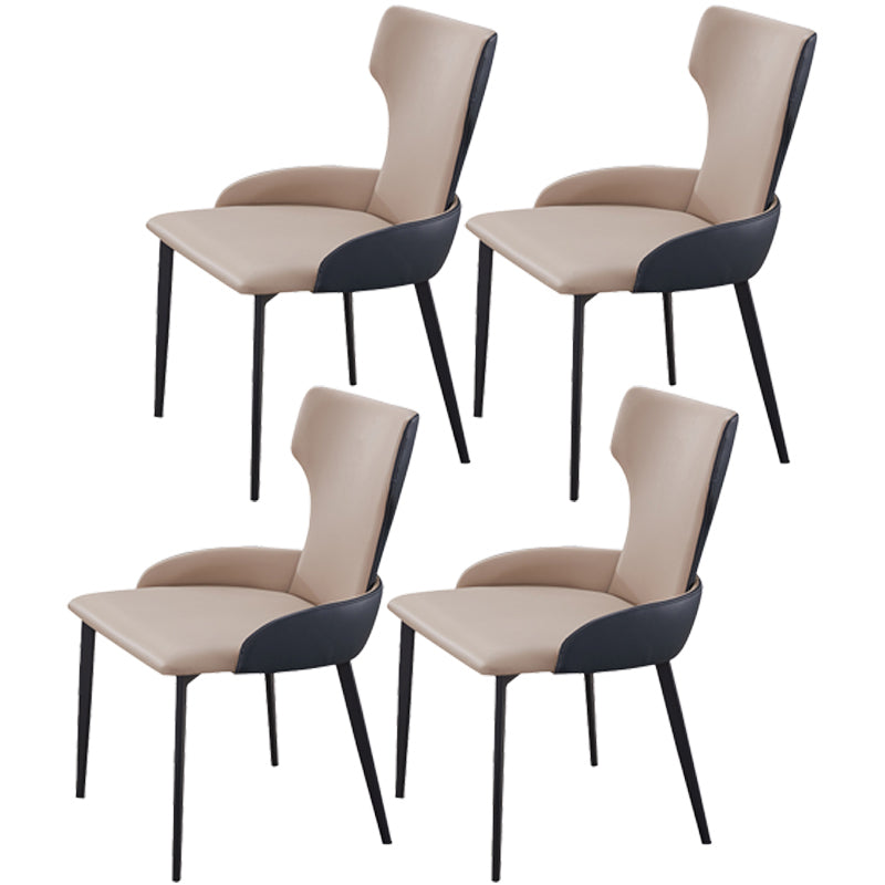 Metal Contemporary Style Home Side Chair Wingback Side Chair of 21'' Wide Chair Khaki 4 Piece Set Clearhalo ' kitchen&dining_furn' 'Dining Chairs' 'Dining Tables & Seating' 'dining_chair' 'furn' 'furn_dining_chair' 'Furniture' 'furniture_dining_chair' 'Kitchen & Dining Furniture' 'kitchen' 3483788