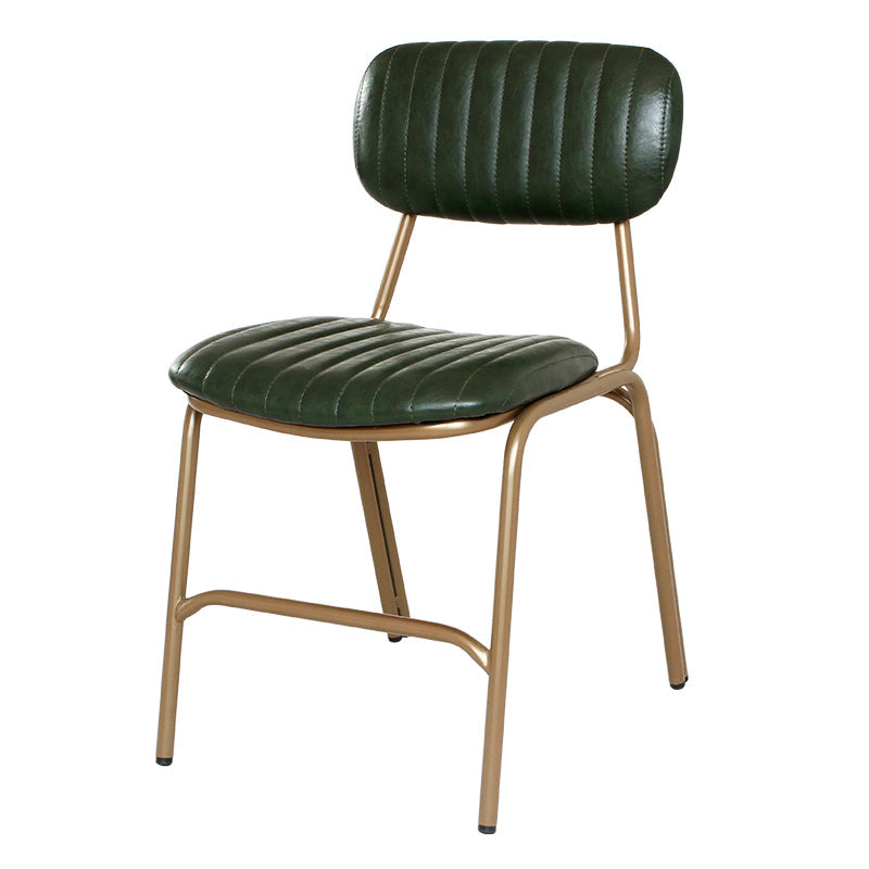 Upholstered Armless Dining Chairs Industrial Open Back Side Chair with Metal Legs Blackish Green 1 Piece Clearhalo ' kitchen&dining_furn' 'Dining Chairs' 'Dining Tables & Seating' 'dining_chair' 'furn' 'furn_dining_chair' 'Furniture' 'furniture_dining_chair' 'Kitchen & Dining Furniture' 'kitchen' 3483791