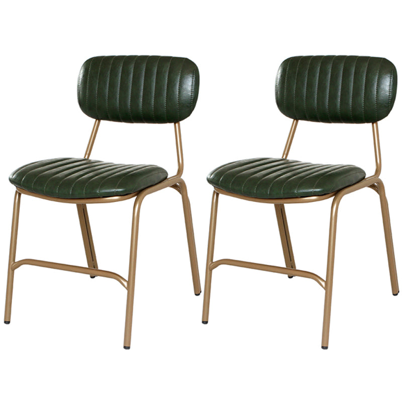 Upholstered Armless Dining Chairs Industrial Open Back Side Chair with Metal Legs Blackish Green 2 Piece Set Clearhalo ' kitchen&dining_furn' 'Dining Chairs' 'Dining Tables & Seating' 'dining_chair' 'furn' 'furn_dining_chair' 'Furniture' 'furniture_dining_chair' 'Kitchen & Dining Furniture' 'kitchen' 3483792
