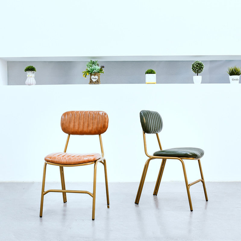 Upholstered Armless Dining Chairs Industrial Open Back Side Chair with Metal Legs Clearhalo ' kitchen&dining_furn' 'Dining Chairs' 'Dining Tables & Seating' 'dining_chair' 'furn' 'furn_dining_chair' 'Furniture' 'furniture_dining_chair' 'Kitchen & Dining Furniture' 'kitchen' 3483796