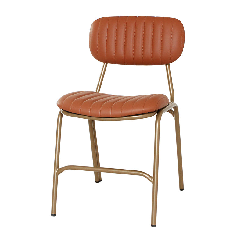 Upholstered Armless Dining Chairs Industrial Open Back Side Chair with Metal Legs Brick Red 1 Piece Clearhalo ' kitchen&dining_furn' 'Dining Chairs' 'Dining Tables & Seating' 'dining_chair' 'furn' 'furn_dining_chair' 'Furniture' 'furniture_dining_chair' 'Kitchen & Dining Furniture' 'kitchen' 3483802