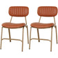Upholstered Armless Dining Chairs Industrial Open Back Side Chair with Metal Legs Brick Red 2 Piece Set Clearhalo ' kitchen&dining_furn' 'Dining Chairs' 'Dining Tables & Seating' 'dining_chair' 'furn' 'furn_dining_chair' 'Furniture' 'furniture_dining_chair' 'Kitchen & Dining Furniture' 'kitchen' 3483804