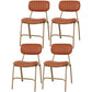Upholstered Armless Dining Chairs Industrial Open Back Side Chair with Metal Legs Brick Red 4 Piece Set Clearhalo ' kitchen&dining_furn' 'Dining Chairs' 'Dining Tables & Seating' 'dining_chair' 'furn' 'furn_dining_chair' 'Furniture' 'furniture_dining_chair' 'Kitchen & Dining Furniture' 'kitchen' 3483807