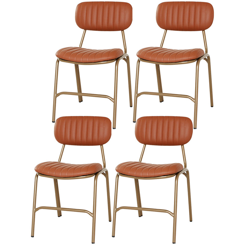 Upholstered Armless Dining Chairs Industrial Open Back Side Chair with Metal Legs Brick Red 4 Piece Set Clearhalo ' kitchen&dining_furn' 'Dining Chairs' 'Dining Tables & Seating' 'dining_chair' 'furn' 'furn_dining_chair' 'Furniture' 'furniture_dining_chair' 'Kitchen & Dining Furniture' 'kitchen' 3483807