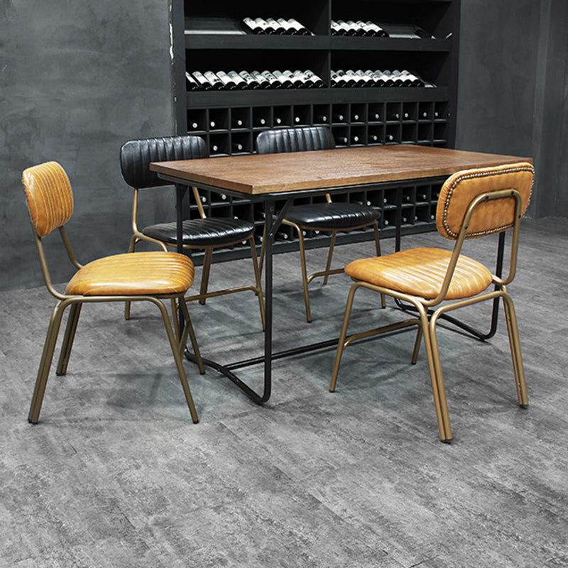 Upholstered Armless Dining Chairs Industrial Open Back Side Chair with Metal Legs Clearhalo ' kitchen&dining_furn' 'Dining Chairs' 'Dining Tables & Seating' 'dining_chair' 'furn' 'furn_dining_chair' 'Furniture' 'furniture_dining_chair' 'Kitchen & Dining Furniture' 'kitchen' 3483808