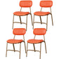 Upholstered Armless Dining Chairs Industrial Open Back Side Chair with Metal Legs Orange 4 Piece Set Clearhalo ' kitchen&dining_furn' 'Dining Chairs' 'Dining Tables & Seating' 'dining_chair' 'furn' 'furn_dining_chair' 'Furniture' 'furniture_dining_chair' 'Kitchen & Dining Furniture' 'kitchen' 3483811