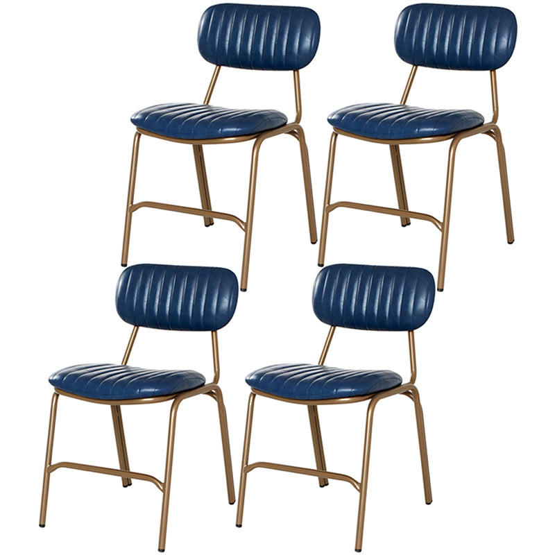 Upholstered Armless Dining Chairs Industrial Open Back Side Chair with Metal Legs Royal Blue 4 Piece Set Clearhalo ' kitchen&dining_furn' 'Dining Chairs' 'Dining Tables & Seating' 'dining_chair' 'furn' 'furn_dining_chair' 'Furniture' 'furniture_dining_chair' 'Kitchen & Dining Furniture' 'kitchen' 3483814