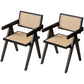 Solid Wood Traditional Dining Room Chair Matte Finish Cane Back Dining Arm Chairs Matte Black 2 Piece Set Clearhalo ' kitchen&dining_furn' 'Dining Chairs' 'Dining Tables & Seating' 'dining_chair' 'furn' 'furn_dining_chair' 'Furniture' 'furniture_dining_chair' 'Kitchen & Dining Furniture' 'kitchen' 3483818