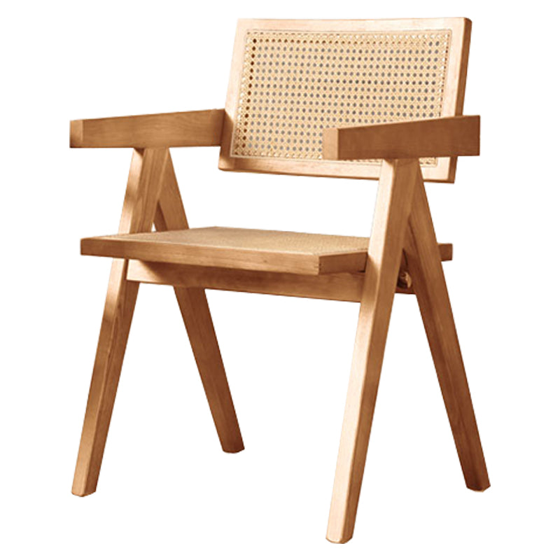 Solid Wood Traditional Dining Room Chair Matte Finish Cane Back Dining Arm Chairs Wood 1 Piece Clearhalo ' kitchen&dining_furn' 'Dining Chairs' 'Dining Tables & Seating' 'dining_chair' 'furn' 'furn_dining_chair' 'Furniture' 'furniture_dining_chair' 'Kitchen & Dining Furniture' 'kitchen' 3483828